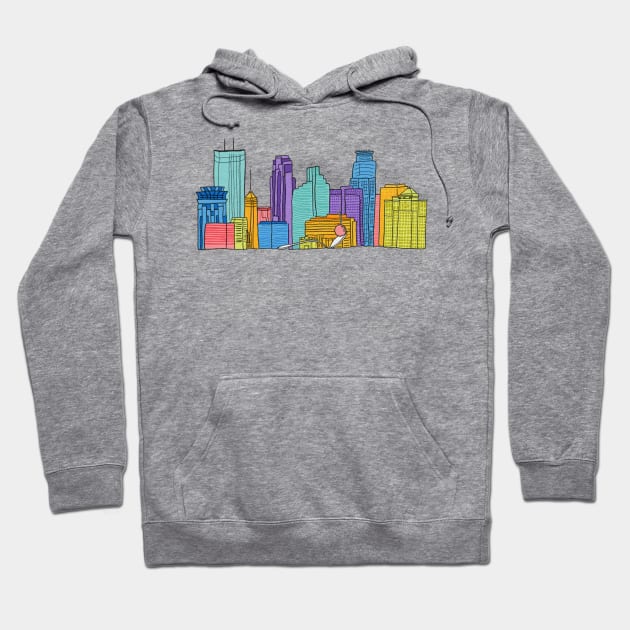 Minneapolis Skyline Hoodie by Felipithecus